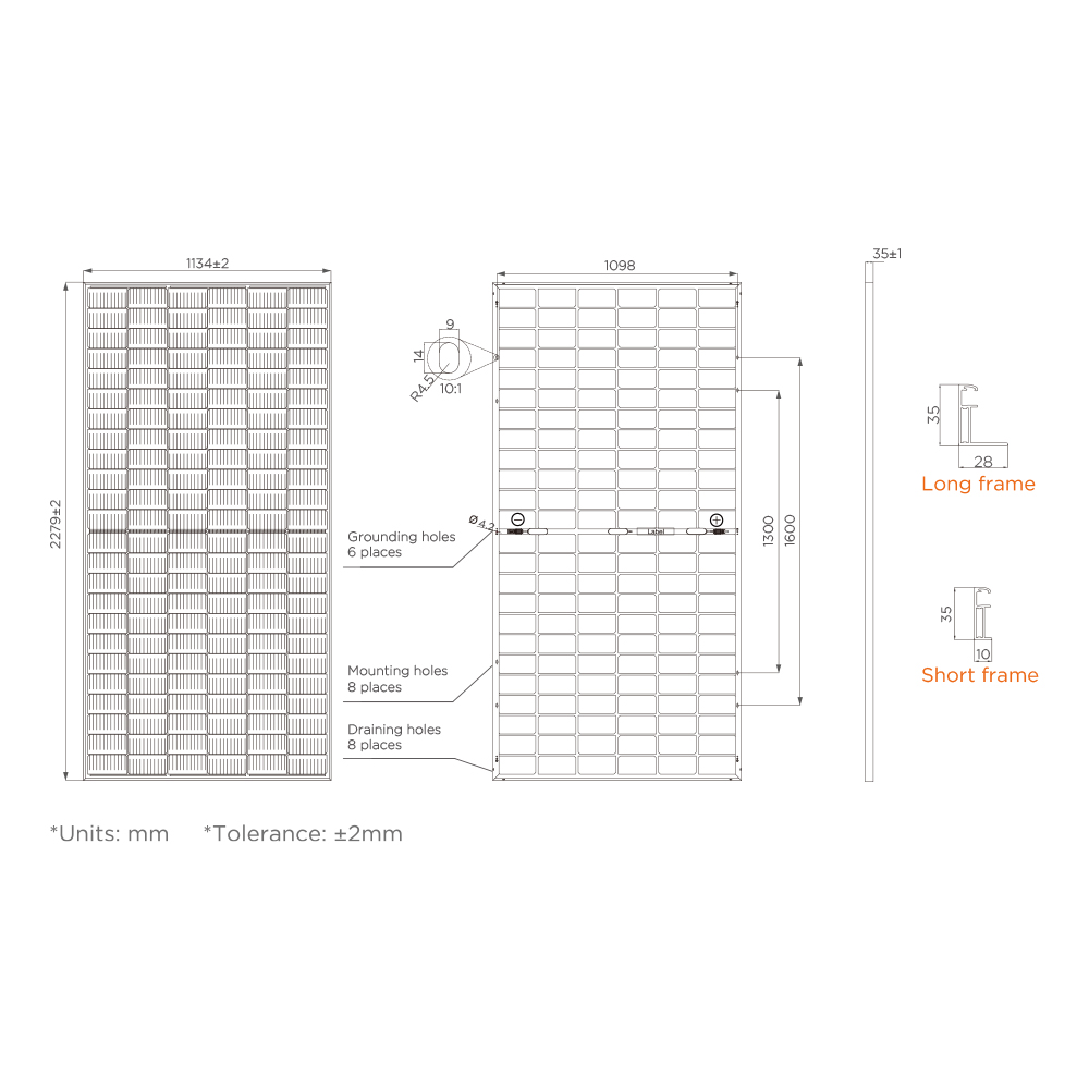 Bifacial Double Side 550w 560w Solar Panel Mono Perc Solar Module With TUV UL Certificate